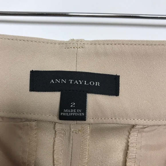 Ann Taylor khaki/black tuxedo pants back pockets 2 - Picture 6 of 8